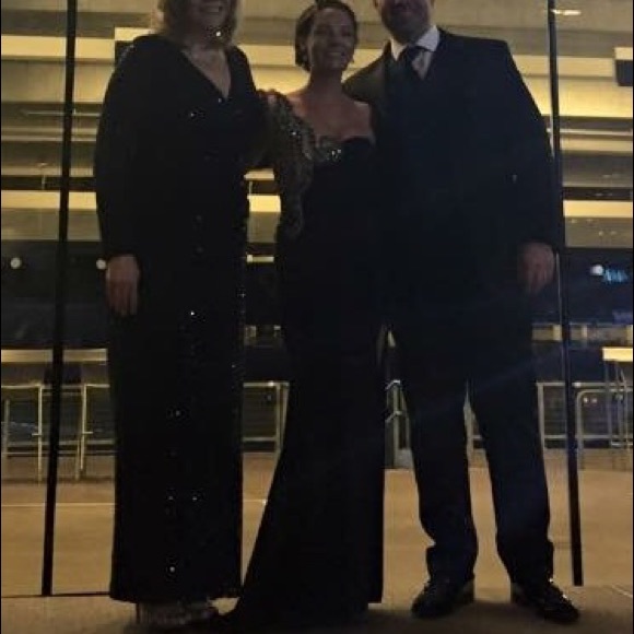 Terani couture one shoulder gown sz 0 - Picture 3 of 4